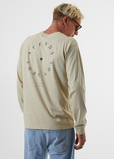 AFENDS Established Longsleeve Tee - Cement - Forestwood Co