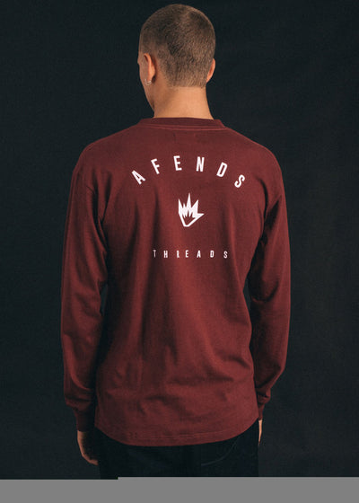 Afends Threads Longsleeve - Maroon - Forestwood Co